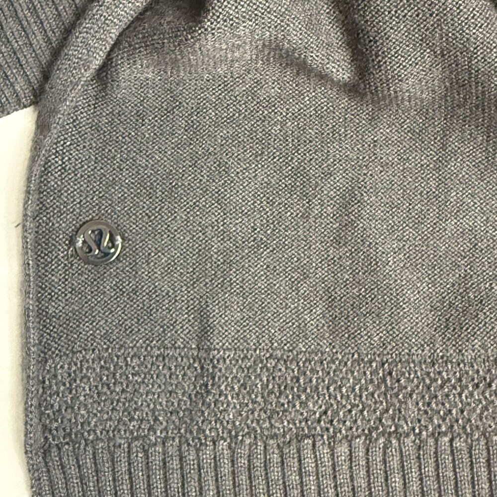 Lululemon Be At Ease Poncho Womens OS Gray Knit High-Low Short Sleeve Sweater - Picture 7 of 8